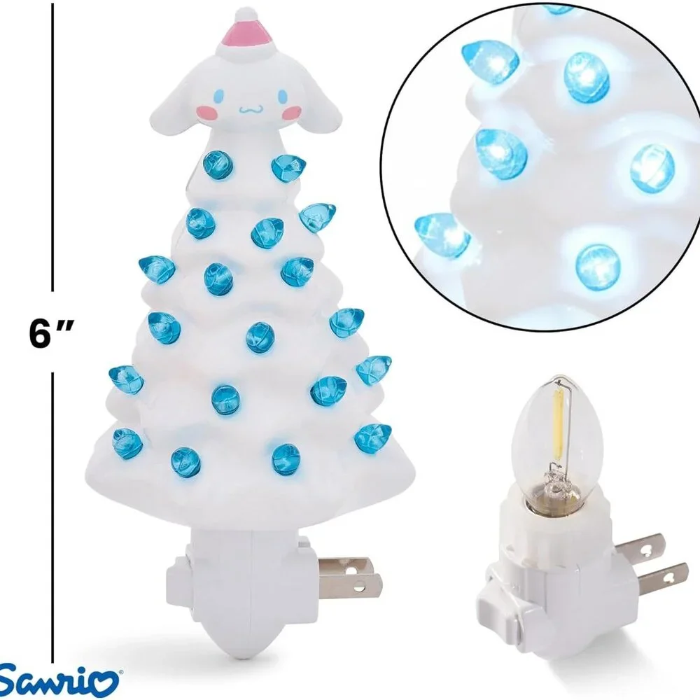 NWT Ukonic Sanrio Cinnamoroll 6-Inch Ceramic Christmas Tree Plug-in Nightlight - Picture 1 of 10